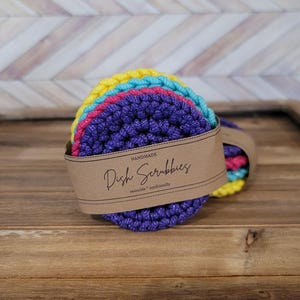 Crochet dish scrubbies, Handmade dish scrubbies, Reusable dish scrubbers, Eco-friendly dish scrubbies, Kitchen scrubbies, Crochet scrubbers