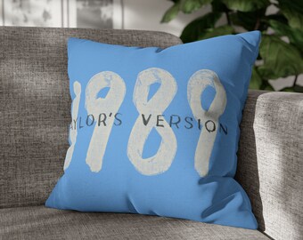 Taylor Swift 1989 Album Blue Spun Polyester Square Pillow Case