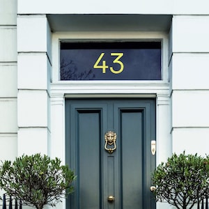 Modern Chrome Gold Door Numbers Transom Modern House Door Number Victorian Style Door Number Shiny Effect