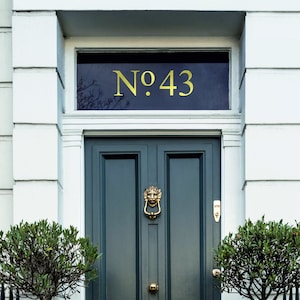 Chrome Gold Door Numbers Transom Classic House Door Number Victorian Style Door Number Shiny Effect
