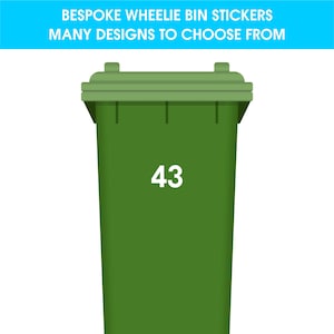 Wheelie Bin Number Stickers Custom Dustbin House Graphic Adhesive Decal - Set of 3