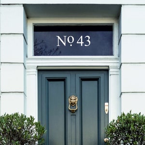 Premium Elegant Fanlight Door Numbers Etched Glass House Numbers Victorian Style Fanlight House Numbers Traditional Front Door Numbers