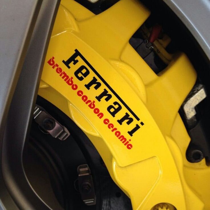 4 X Ferrari Brembo Carbon Ceramic Brake Caliper Decals Stickers Etsy