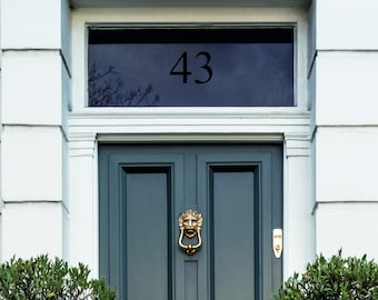 Black Fanlight Door Number, Etched Glass House Number, Victorian Style Fanlight House Number, Traditional Front Door Number