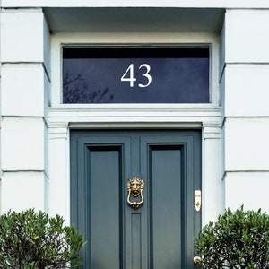 White Fanlight Door Number, Etched Glass House Number, Victorian Style Fanlight House Number, Traditional Front Door Number