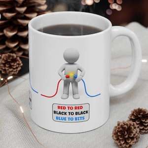 Electrician Mug, Funny Joke Mug Gift for Him, Electrician Graduation Gift, Funny Qualified Electrician Sparky Apprentice Present Friend Work