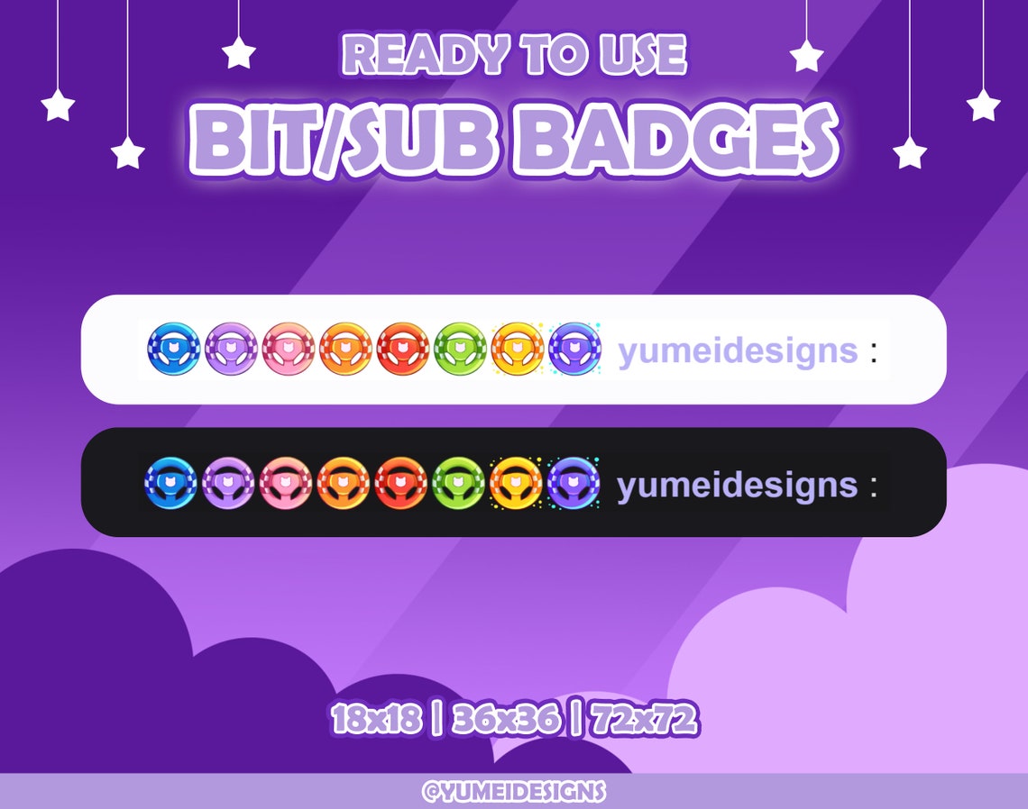 Wheel Racing Badge Steering Wheel Twitch Sub Badges | Racing Badge | Cute Car Badges ...