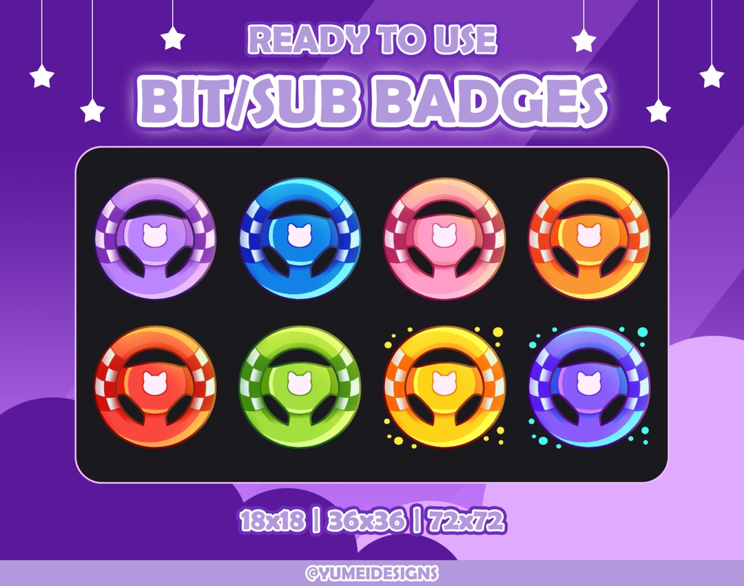 Wheel Racing Badge Steering Wheel Twitch Sub Badges | Racing Badge | Cute Car Badges ...