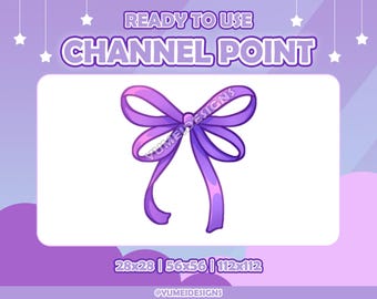 Purple Ribbon Twitch Channel Point | Cute Twitch Channel Points | Twitch Purple Badges