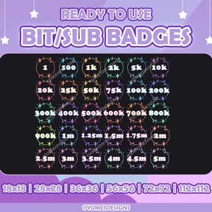 Ring Twitch Bit Badges | Celestial Badges | Star Bit Badges | Twitch Sub Badges | Number Bit Badges | Badges for Streamers |