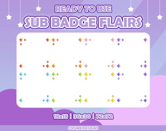 Sparkle Twitch Sub Badge Flair / Bit Badges / Twitch Sub Badges / Stream / Star Twitch Sub Badge Flairs
