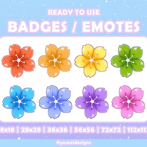 ほぼ無料の8つの桜のTwitchサブバッジ | ストリーマー向けのかわいい桜のサブバッジ | 花のTwitchサブバッジ | 花のサブバッジ