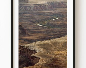 Canyonlands River and Layered Mesas Landscape Photography Print