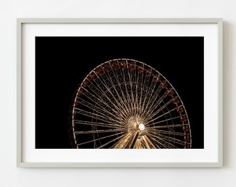 Chicago Ferris wheel at night | Photo Art Print