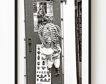 Prager Marionettenpuppen, Schwarz-Weiß-Straßenfotografie, Druck