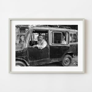 Three Men In A Truck Mysore India Black And White | Wall Art