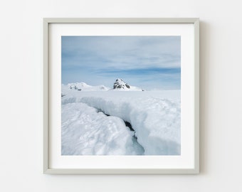 Antarctica Landscape Splendor Snow Peaks and Vast Ice Expanse | Photo Art Print