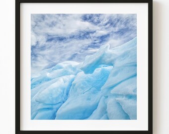 Antarctic Iceberg Blue Ridges From Below Color Nature Photography Print