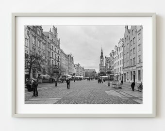 Gdansk Poland Main street Dlugi in November | Photo Art Print