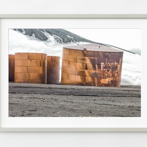 Large rusted oil storage tanks | Wall Art