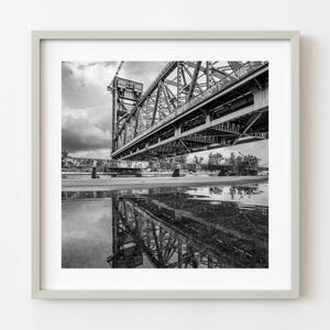 Burlington Canal Lift Bridge Reflection Hamilton Black And White | Limited Edition of 10