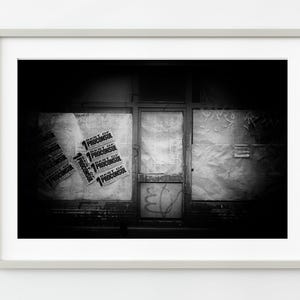 Boarded up Romania storefront | Wall Art