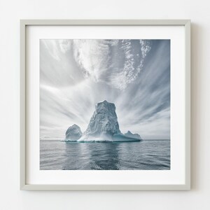 Large iceberg in Antarctica with whispy clouds | Wall Art