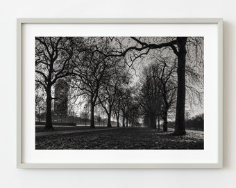 Hyde Park Winter Dark path London | Photo Art Print