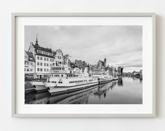 Tour boats docked Gdansk Poland | Photo Art Print