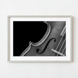 Black and White Violin Close Up | Wall Art