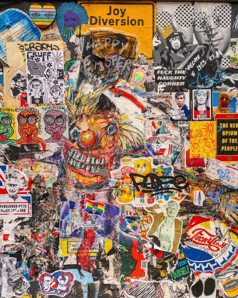 Graffiti Collage Chaos Urban Mosaic of Expression | Limited Edition of ...