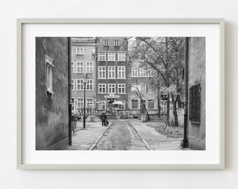 Gdansk Poland city centre empty laneway | Photo Art Print