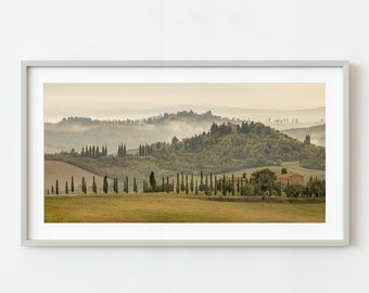 Tuscany Rolling Hills and morning fog | Photo Art Print