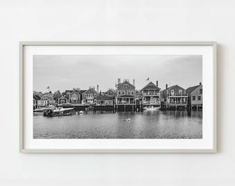Marthas Vineyard huizen aan het water | Gelimiteerde oplage van 10"