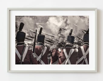 Soldaten 1812 Re-enactment afvuren van musketten | Gelimiteerde oplage van 10"