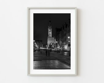 Citycentre at night Gdansk Poland | Photo Art Print