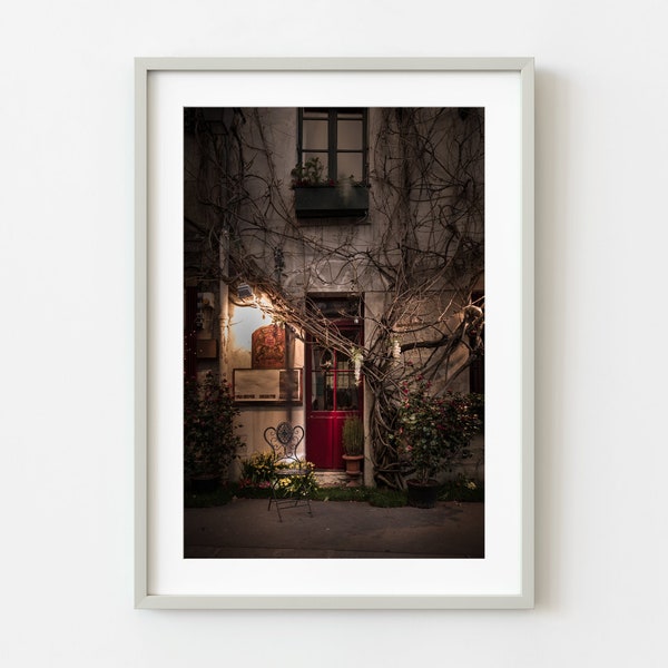 French Bistro Entrance With Chair | Photo Art Print