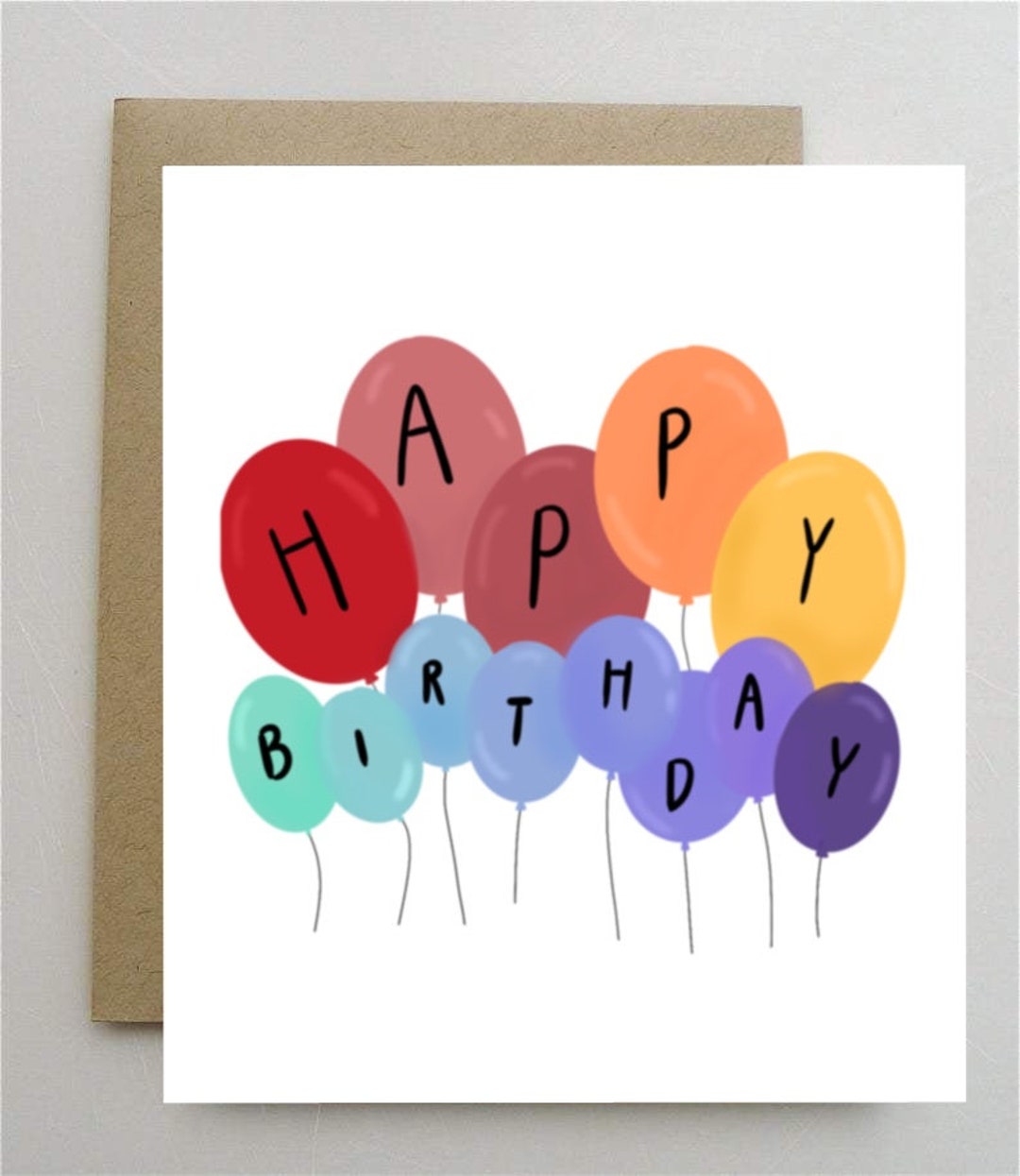 Celebrate Any Birthday With This Balloon Filled Birthday Card - Etsy