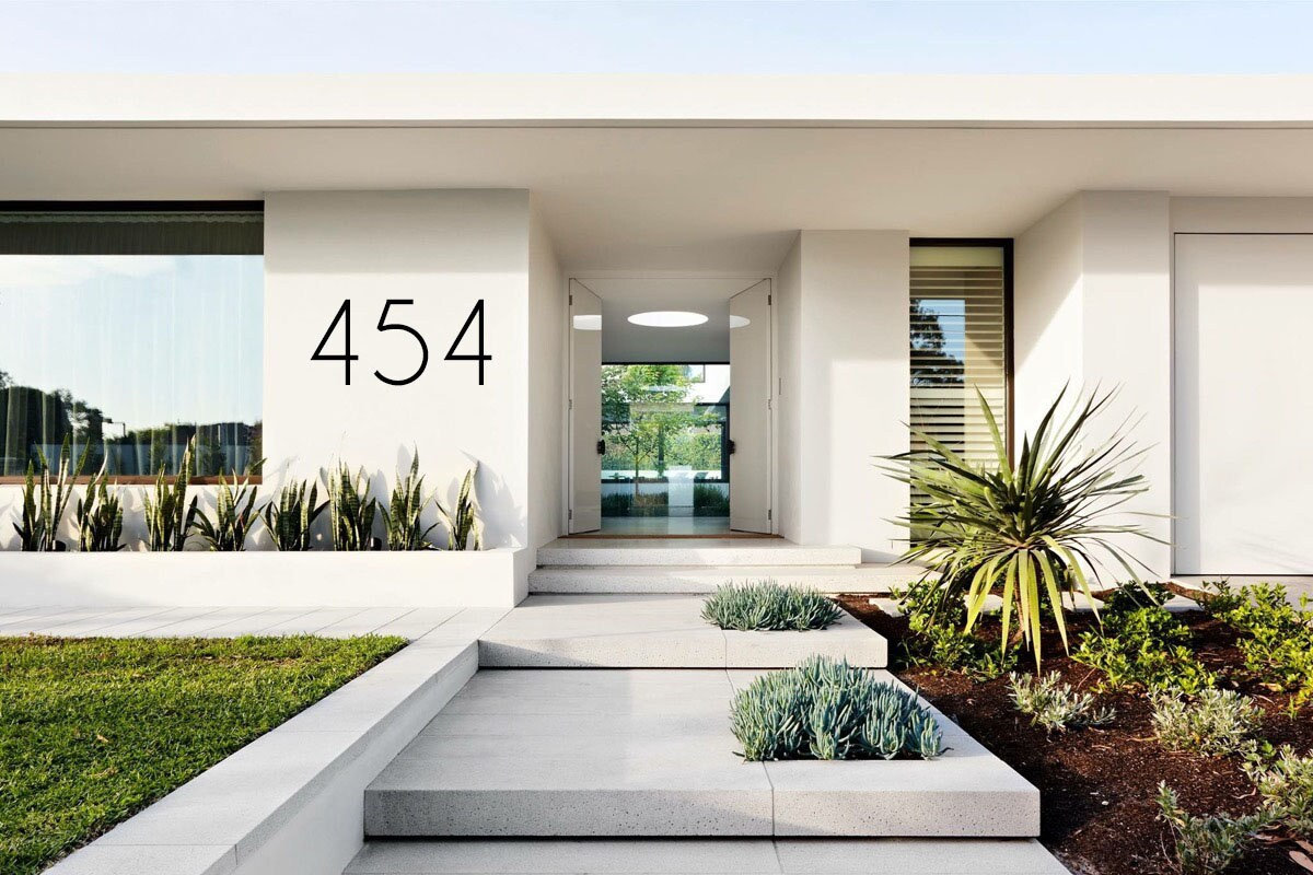 Extra Large Thin Modern Black or White House Numbers Address Etsy