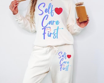 Self Care Sweatshirt: Casual Lounge Wear (Neutral Tones, Relaxed Fit)