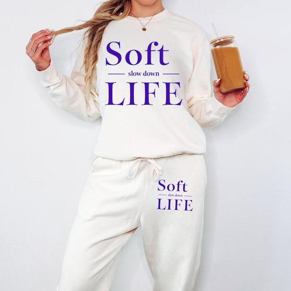 Soft Life Sweatshirt and Jogger Set: Comfortable Neutral Loungewear (Women’s)