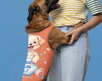 Cute Laughing Puppy in Diaper – I’m Still a Little Pup | Funny Baby Dog T-Shirt & Sticker Design