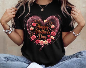 Mother Day Shirt, Heart Design, Sitting Mom (Digital Download)