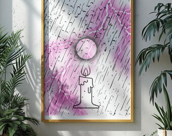 Wall Art – Candle Light & Bird Migration – Instant Download JPG, SVG, PNG, Pdf