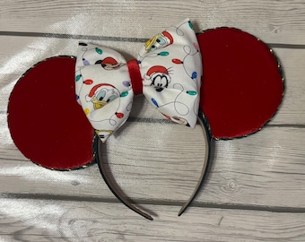 Samt Weihnachten Mickey Ohren | Urlaub leichte Schleife | Festliches Disney inspiriertes Stirnband
