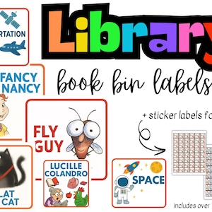 Classroom Book Bin Labels with Mini Labels for Books
