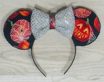 Disney Halloween Ohren mit Kürbisse, Handgefertigtes Minnie Ohren Stirnband, Nicht So Gruselige Party