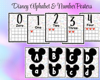 Zauberhaftes Alphabet und Zahlen Poster