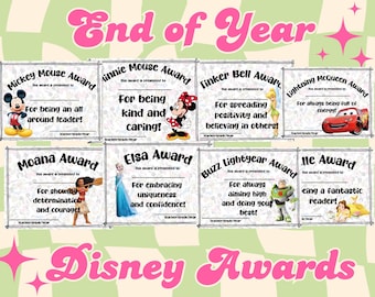 Disney Printable END OF YEAR Auszeichnungen für Klassenzimmer