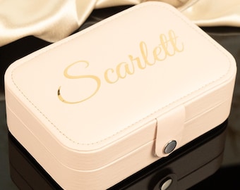 Dainty Name Jewelry Box, Custom Initial Jewelry Organizer, Mothers Day Gifts, Personalized Gifts for Her, Holiday Gift, Travel Jewelry Case